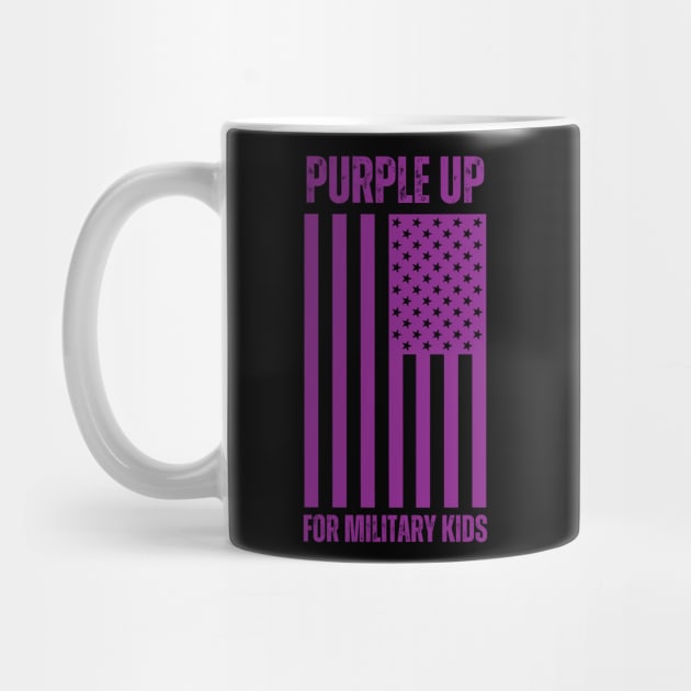 Purple Up For Military Kids Usa Flag by Creatifly Graphic Tees